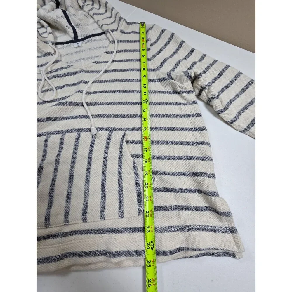 Old Navy Baja Hoodie XL Striped Waffle Knit Beach Pullover Coastal Boho - Picture 7 of 8